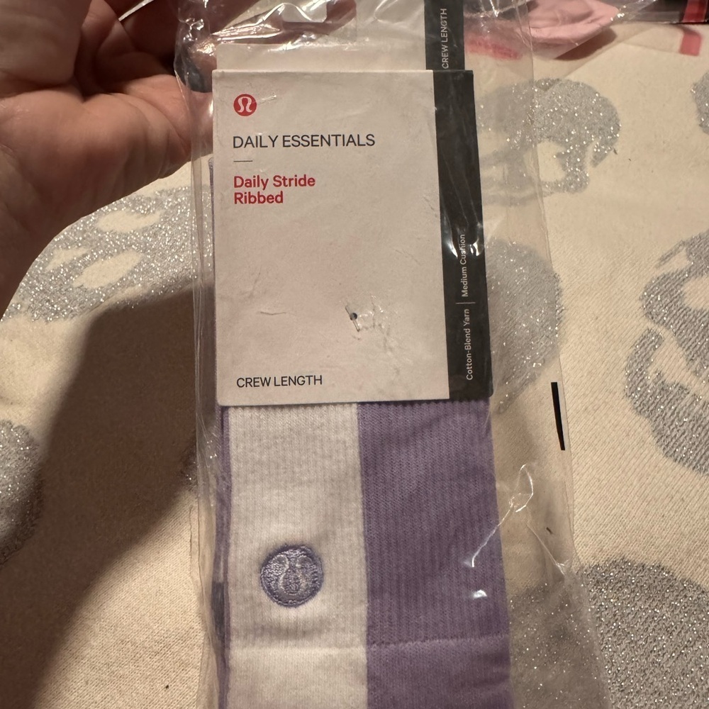 lululemon athletica daily essentials Lavender Crew Socks